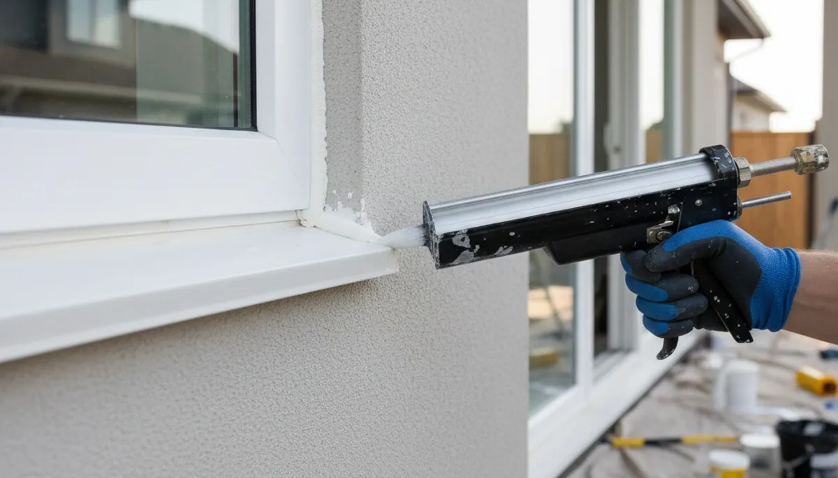 Professional caulking and sealing on home exterior in Aurora, CO for weather and moisture protection