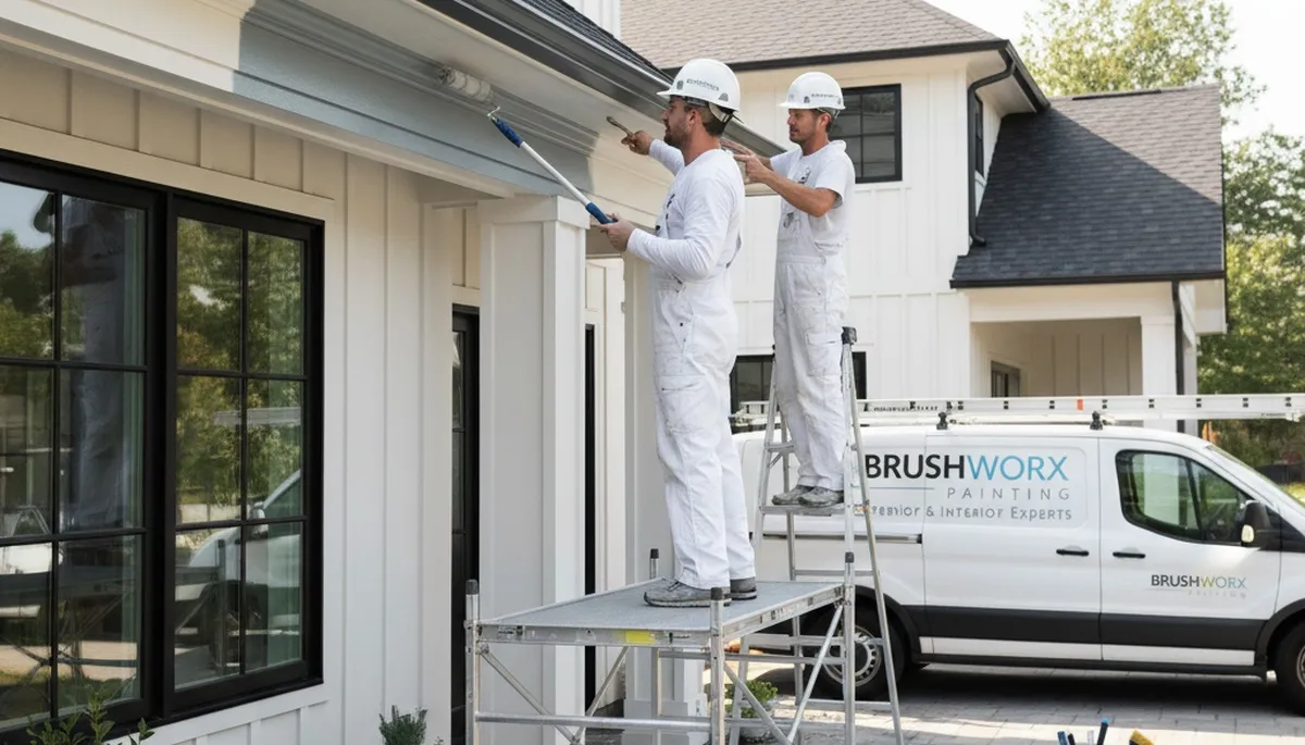 Professional painters refinishing home trim and fascia in Aurora, CO for lasting weather protection
