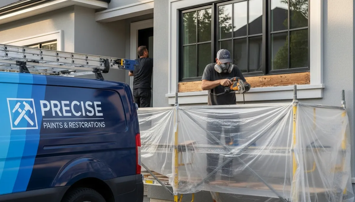 Professional wood rot repair on Aurora CO home exterior by expert house painters